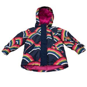 Mini Boden Rainbow Hooded Snow Ski Jacket, 3-4 Yrs